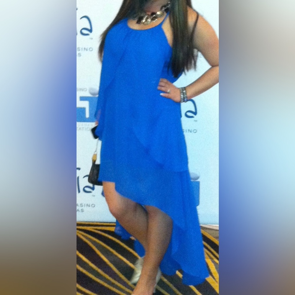 Blue Cache High-Low Dress - 4
